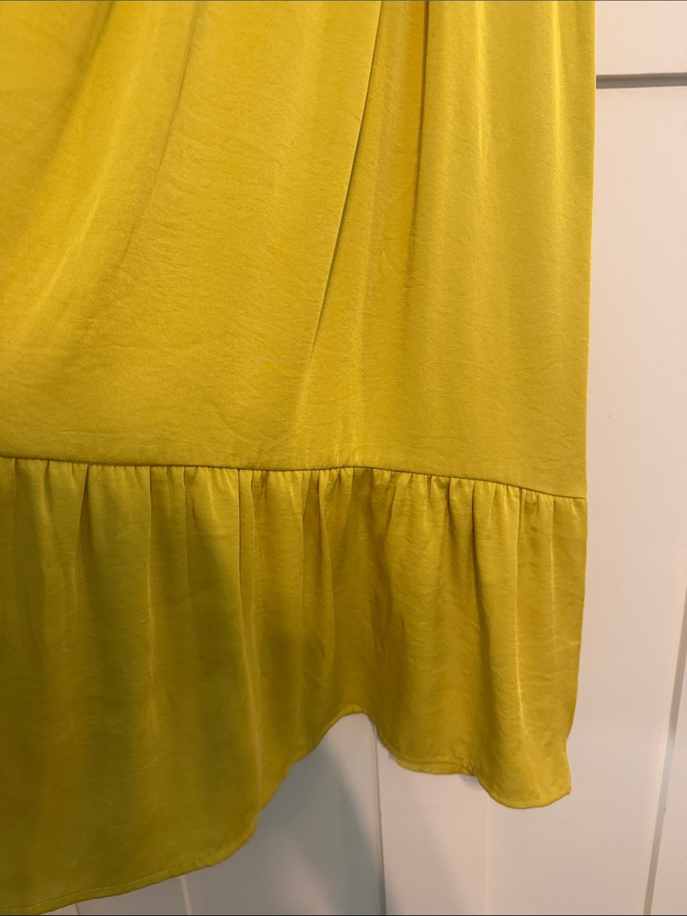 Tyche Bright Yellow Elastic-Waist Boho Festival Fairy Satin Maxi Skirt Size M - Picture 6 of 6